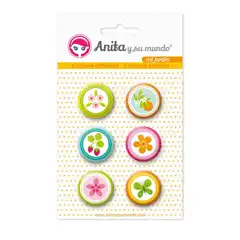 37010218-PACK6 CHAPAS ADHES. MI JARDIN 25MM GRAFOPLAS REF.37010218